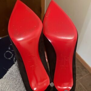 Authentic Kate 85 Black Suede pumps worn once inside only. 7